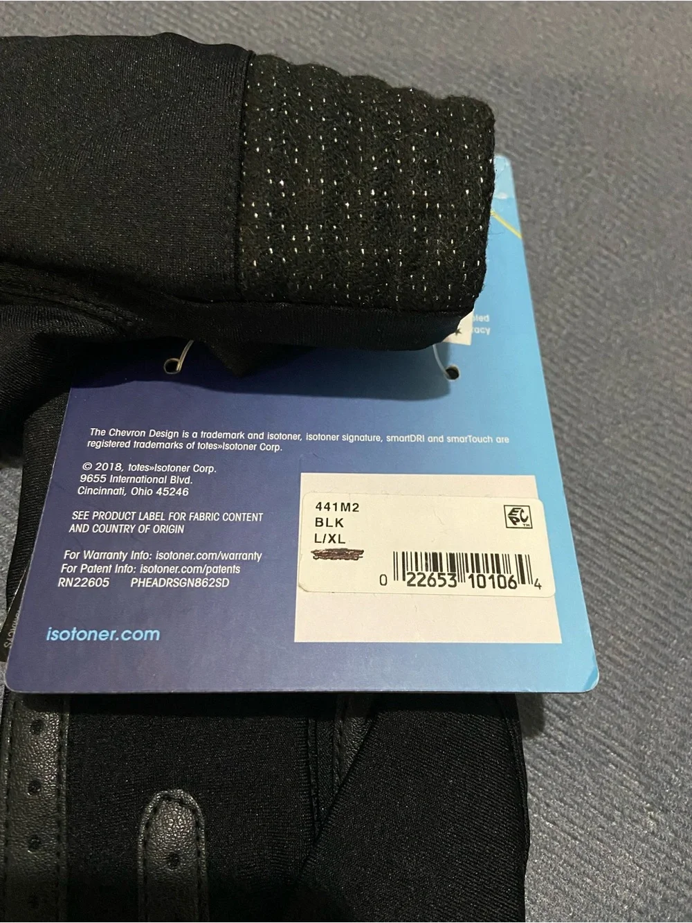 Isotoner Soft Black Gloves L/ XL Brand New